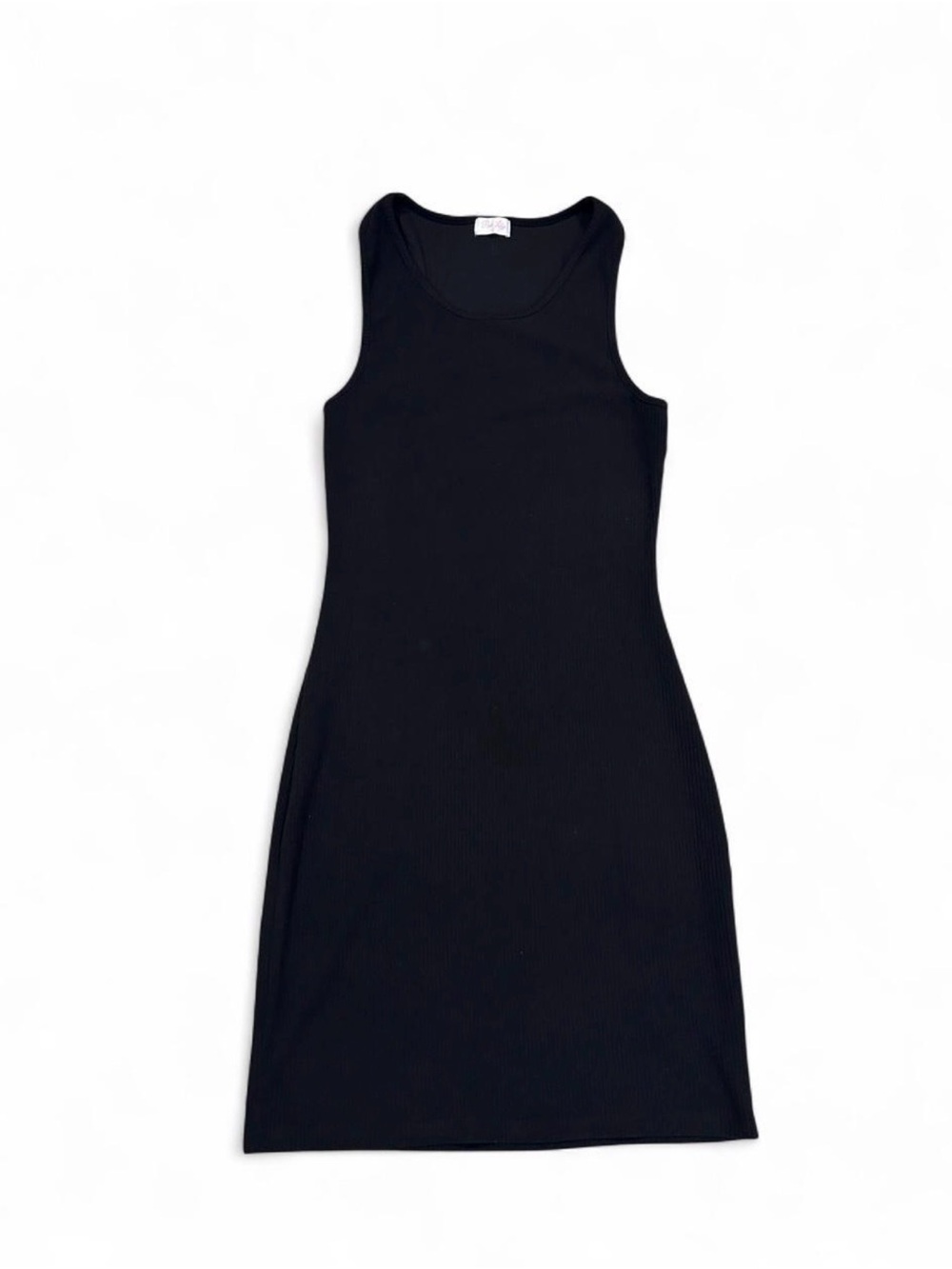 Pink Lily Black Ribbed Racerback Midi Tank Dress
